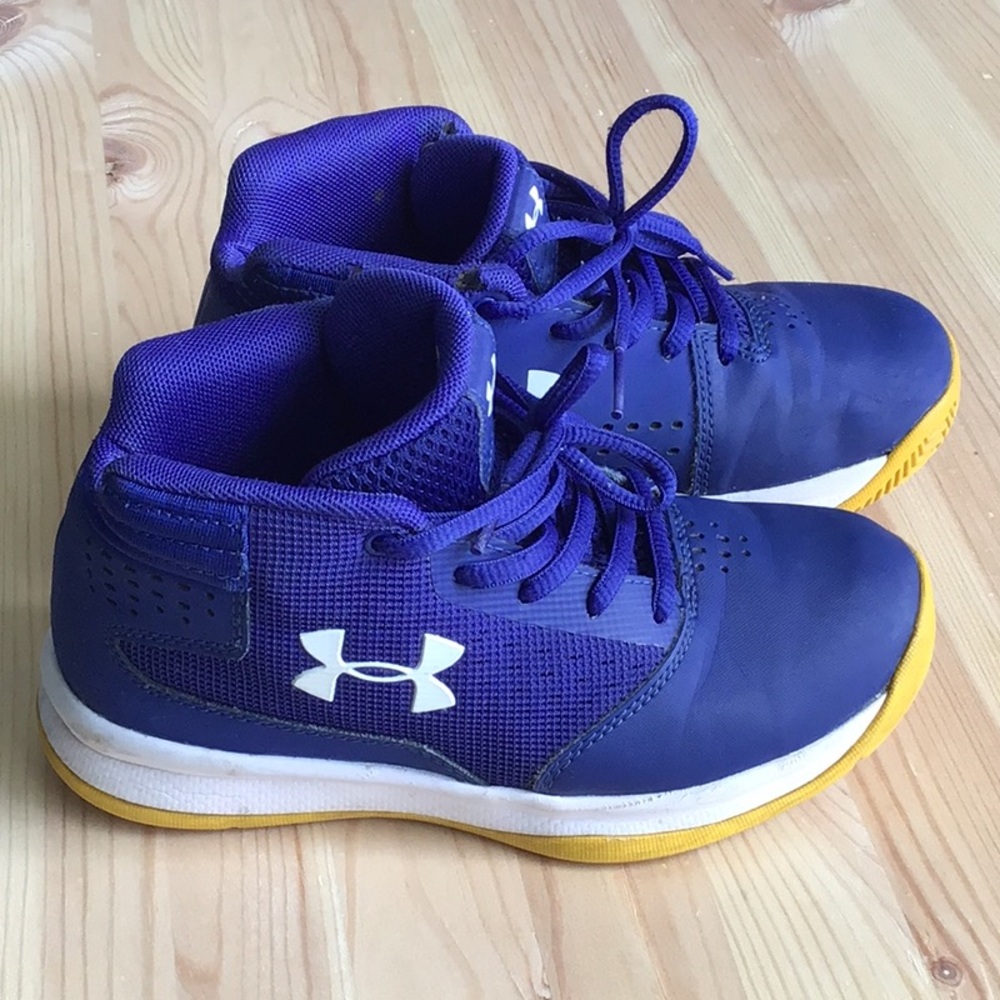 Under Armour Kids' Purple and Yellow Sneakers
